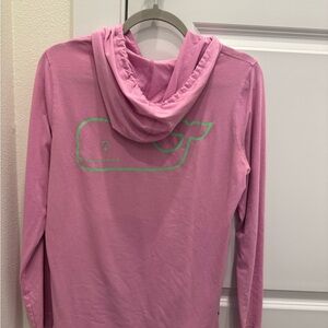 Vineyard Vines Pink Long Sleeve Tee with Green Logo